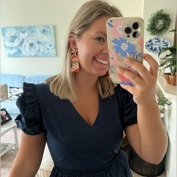 Collegiate Navy Poplin Mini Dress - Picture 3 of 6